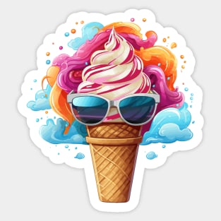 Cool Ice Cream Cone Sticker